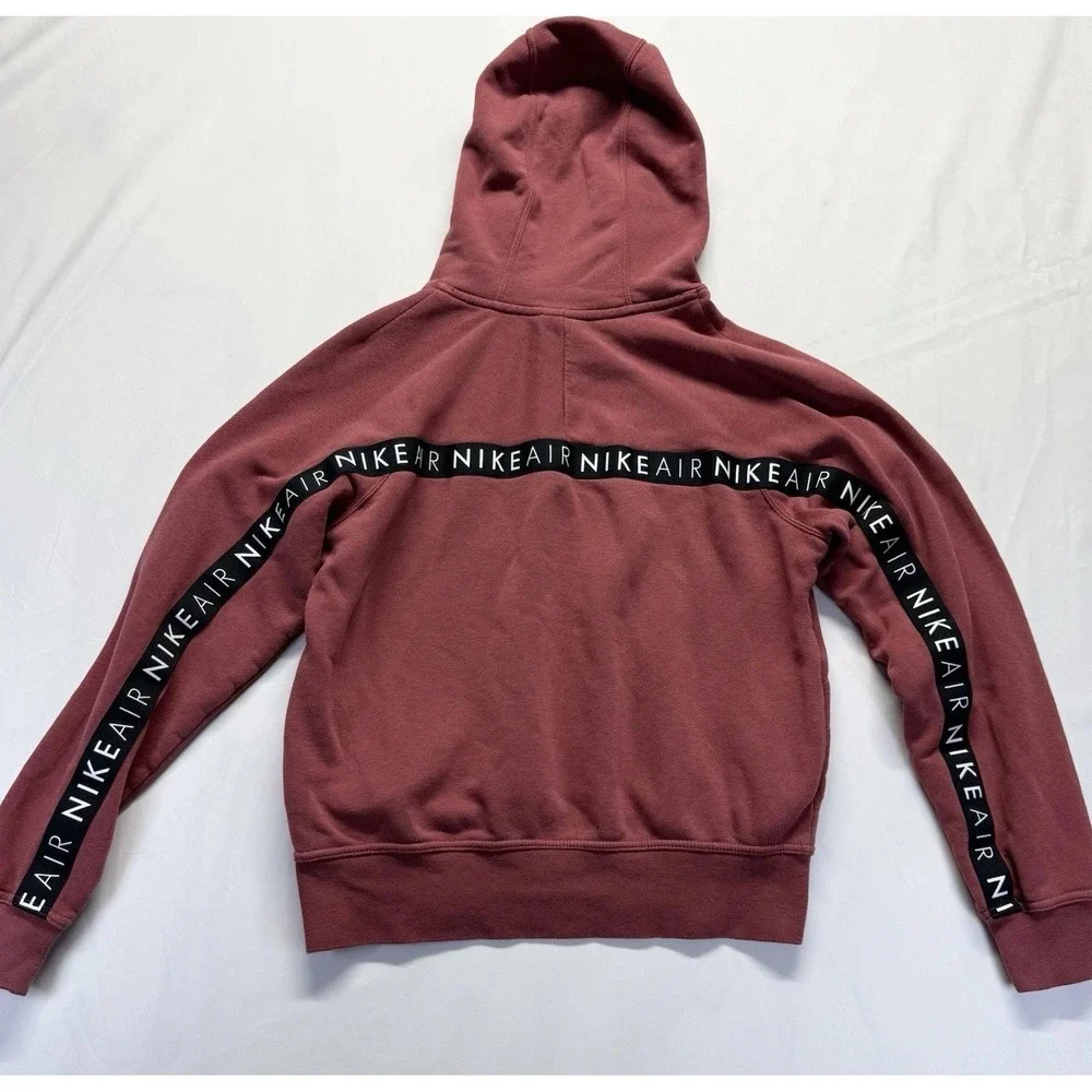 Nike Air Sleeve‎ Tape Logo Pullover Hoodie Mens M maroon streetwear athletic